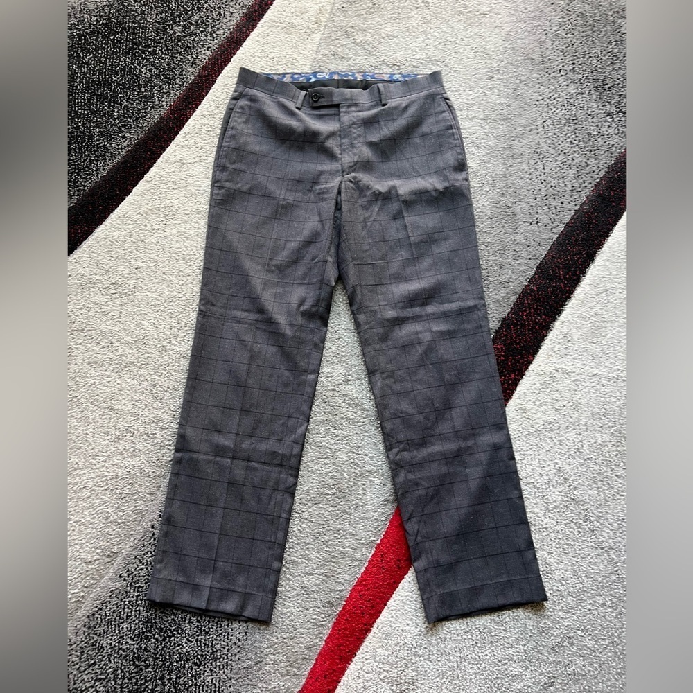 Lauren Ralph Lauren Gray Windowpane Dress Pants